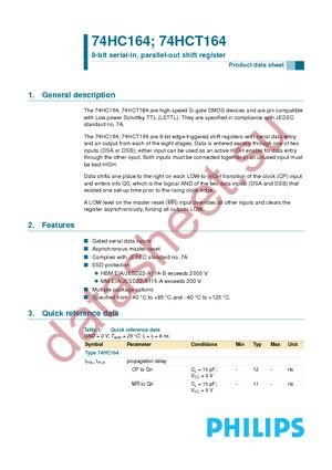 74HC164D,653 datasheet  